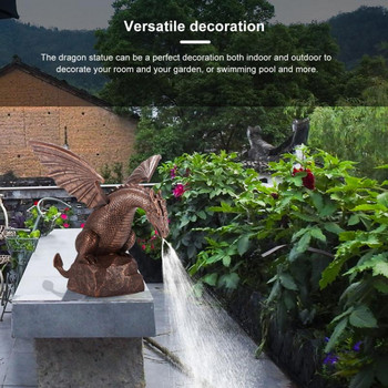 Creative Garden Sculpture Water Fountain Spray Dragon Resin Fountain Statue Crafts Διακόσμηση κήπου Γλυπτά ειδώλων