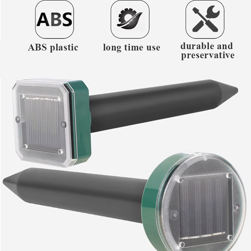 4vnt lauko saulės energija varomas ultragarsinis vibracijos kenkėjų atbaidiklis gyvačių atbaidiklis LED šviesos atbaidiklis lauko lempų kiemo sodas