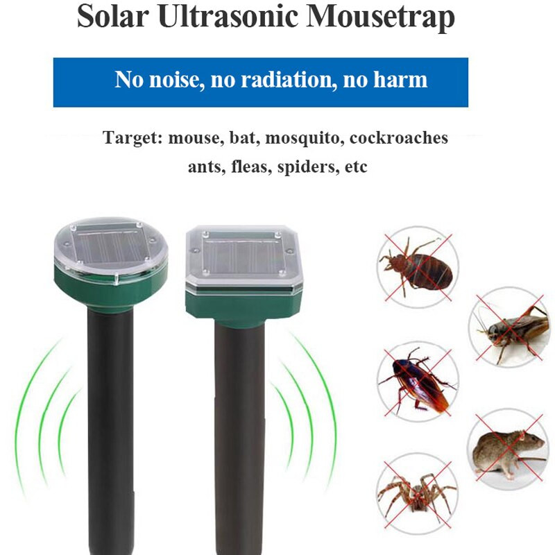 4vnt lauko saulės energija varomas ultragarsinis vibracijos kenkėjų atbaidiklis gyvačių atbaidiklis LED šviesos atbaidiklis lauko lempų kiemo sodas
