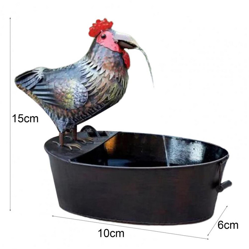 Sodo dekoro fontanas Metalinis paukščių sodo dekoro fontanas kaimiškas išvaizda Ryškus fontanas Vidaus siurblys vandens fontanas namams