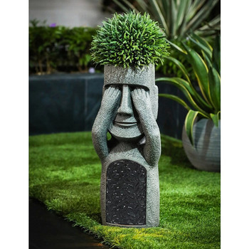 Δείτε Hear Speak No Evil Κήπος Easter Island Statues Creative Garden Resin Sculpture Διακόσμηση εξωτερικού χώρου Αξεσουάρ κήπου Jardin