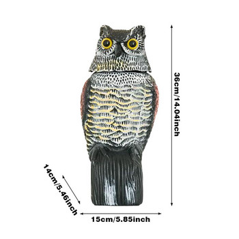Σκιάχτρο κουκουβάγια δόλωμα άγαλμα Κάντε τον ήχο ρεαλιστικό Fake Owl Ζωγραφισμένο στο χέρι Προστατευτικό κήπου για υπαίθρια προστασία από παρασίτων Απωθητικό πτηνών