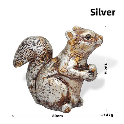 Statuie veveriță în 3 culori, artă retro, decor de birou cu animale, decorație pentru grădină de acasă, sculptură, artizanat, jucărie, accesorii de Crăciun
