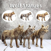 Statui de lup de simulare în 3 culori, artă retro, sculptură de animale, birou de birou, meșteșuguri moderne din plastic, decorare, accesorii pentru decorarea casei