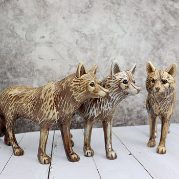 3Χρωματική προσομοίωση Αγάλματα λύκου Ρετρό τέχνης Γλυπτά ζώων Επιτραπέζιο γραφείο Μοντέρνα πλαστικά χειροτεχνία Διακόσμηση Αξεσουάρ διακόσμησης σπιτιού
