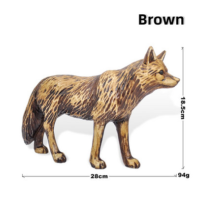 Statui de lup de simulare în 3 culori, artă retro, sculptură de animale, birou de birou, meșteșuguri moderne din plastic, decorare, accesorii pentru decorarea casei