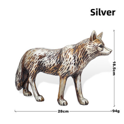 Statui de lup de simulare în 3 culori, artă retro, sculptură de animale, birou de birou, meșteșuguri moderne din plastic, decorare, accesorii pentru decorarea casei