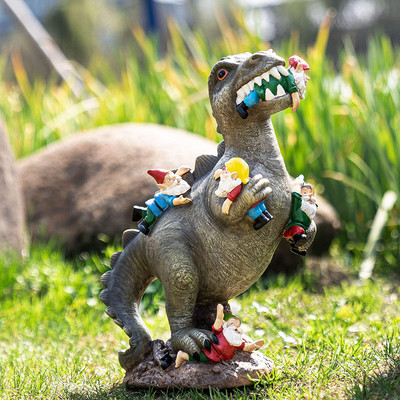Kerti törpe szobrok kültéri dekoráció Dinoszaurusz törpék Kerti művészet kültéri őszre tél kerti dekoráció kültéri szobor terasz pázsitjához