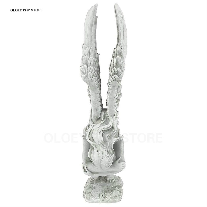 Angyali megváltás szobor dekoráció díszek gyanta kézműves szárny Vallási szobor asztali művészet kültéri dekoráció otthon kertészeti szoba