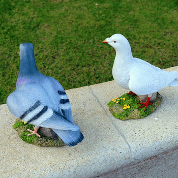 Ρητίνη Pigeon Garden Decoration Προσομοίωση εξωτερικού χώρου Αγάλματα κήπου ζώων Αξεσουάρ διακόσμησης σπιτιού