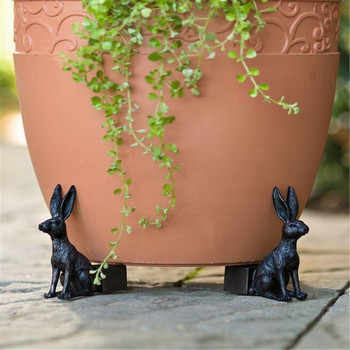 Garden Plant Pot Pot Flower Pot Support Resin Craft Διακόσμηση Σετ 3 Άγαλμα Ζώου Εξωτερικού Χώρου Γλαστροθήκη Πόδια Στήριγμα φυτευτή