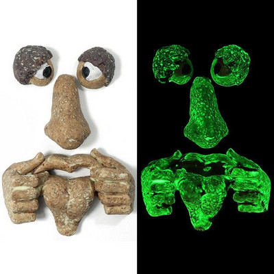 Juokingas seno žmogaus medžio veidas Noctlucent šviesos dekoras Sodas Lauko meno medis Linksma skulptūra Įnoringas Keistas seno žmogaus medis