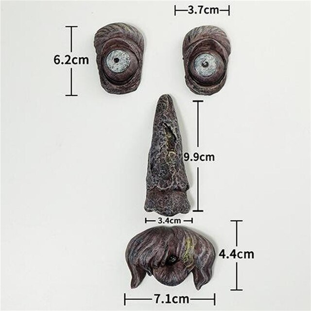 Juokingas seno žmogaus medžio veidas Noctlucent šviesos dekoras Sodas Lauko meno medis Linksma skulptūra Įnoringas Keistas seno žmogaus medis