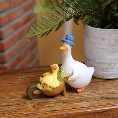 Välisõue mitmesugused esemed Dekoratsioon Kujukesed Armsad Aia Pardipoegade Käru Kuju Lastetuba Kodukaunistus Aiatarvikud