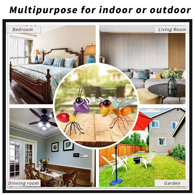 Fém hangya szitakötő készlet kerti szobor szobor fal medál asztali udvar dísze