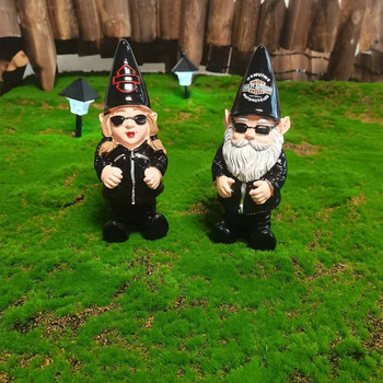 Ρητίνη νάνους αγάλματα Αστεία στολίδια Διακόσμηση κήπου σπιτιού Χειροποίητη διακόσμηση επιφάνειας εργασίας Gnome Έπιπλα αυλής Πάρκου Βίλα