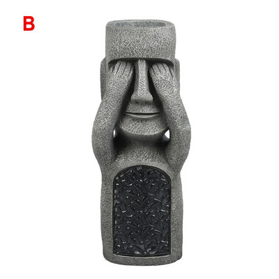 Lihavõttesaare Aiakujud Vaik Vaata Kuula Rääkige Ei Kurja Välisaia Kaunistused Päikeseenergia Kodu skulptuur Dekoratsioon Skulptuurid