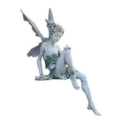 Sėdinčios Tiudoro ir Tureko fėjos statula Sodo papuošalai Dervos amatai Kraštovaizdžio kiemo puošyba Namų sodo puošmena lauke