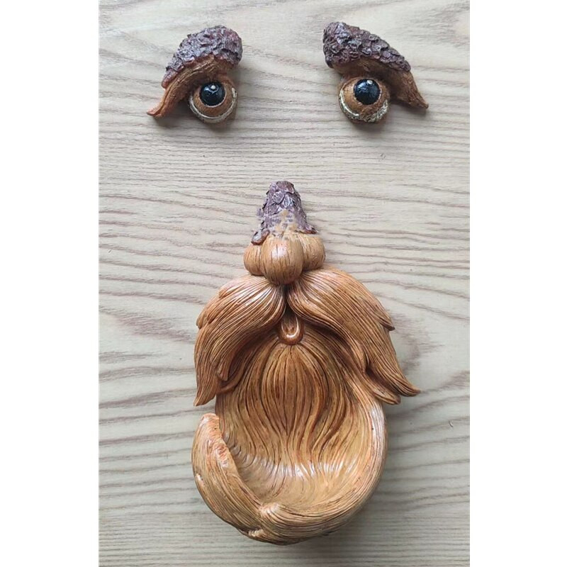 Veido medžio žievė vaiduoklis Veido papuošimas Velykų lauko kiemo sodo apdaila Derva paukščių lesyklėlė Jardin įnoringas medžio dekoras