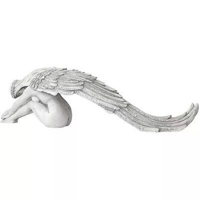 NAUJI Angelai Figūrėlės Angelai Ilgi Sparnai Fėja Figūra Statula Sodas Kiemas Dervos Angelo Skulptūra Namų Sodo puošmena