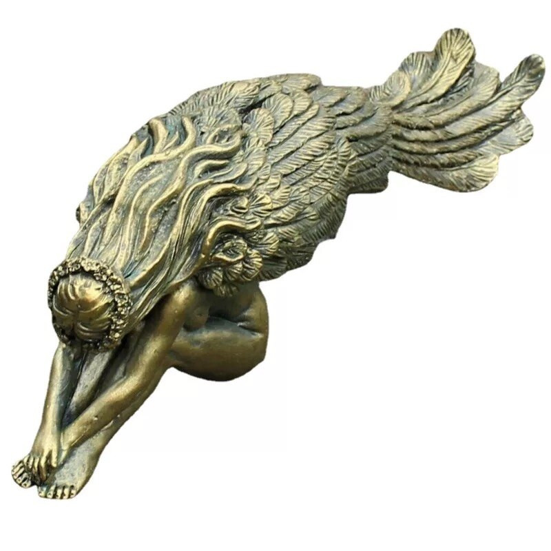 NAUJI Angelai Figūrėlės Angelai Ilgi Sparnai Fėja Figūra Statula Sodas Kiemas Dervos Angelo Skulptūra Namų Sodo puošmena