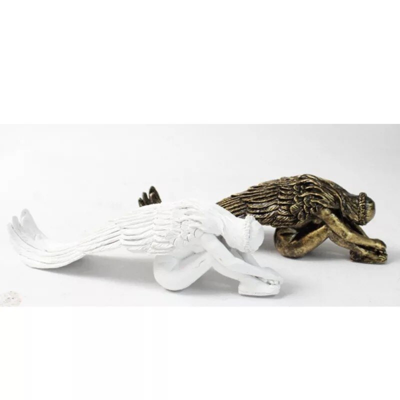 NAUJI Angelai Figūrėlės Angelai Ilgi Sparnai Fėja Figūra Statula Sodas Kiemas Dervos Angelo Skulptūra Namų Sodo puošmena