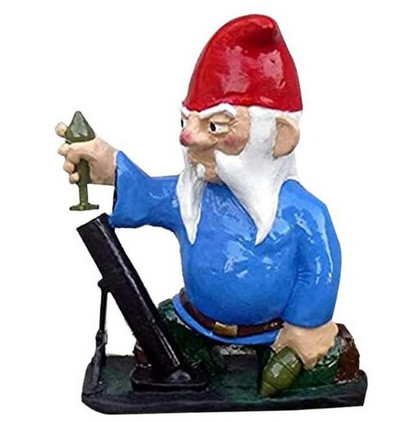 Sodo nykštuko ornamentas Juokingas skulptūros dekoras Animacinio filmo karo nykštuko skulptūra vidaus lauke namams Kūrybinė dovana sodo statula