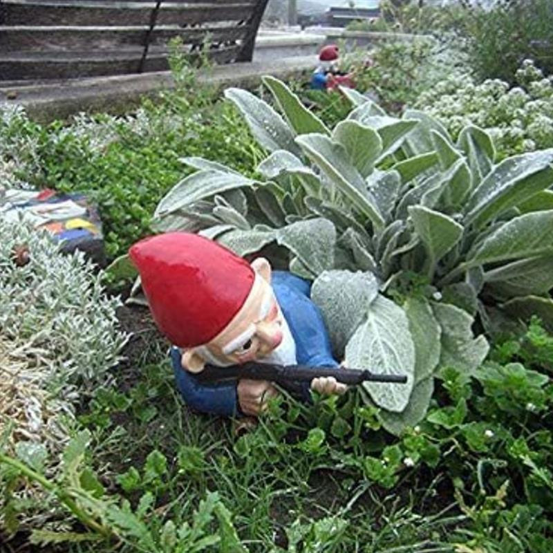 Sodo nykštuko ornamentas Juokingas skulptūros dekoras Animacinio filmo karo nykštuko skulptūra vidaus lauke namams Kūrybinė dovana sodo statula