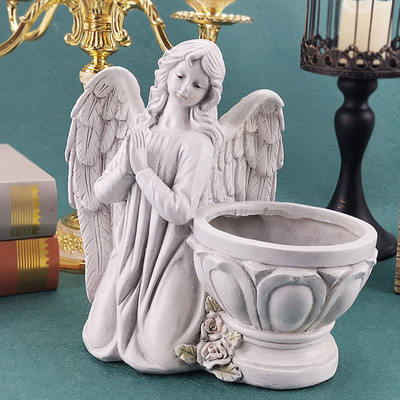 Класически американски стил Молещ се ангел Саксия Декорация Саксия Градински ангел Поставка за сукулентни саксии