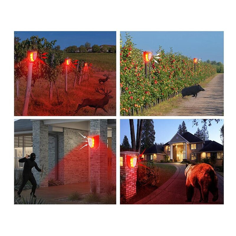 Respingător solar pentru animale nocturne Opțional, rezistent la apă, descurajant, cu energie solară, pentru gazon