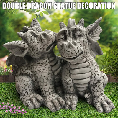 Dragon Baby Garden szobor Imádnivaló alvási portré dekoráció Sárkánygyanta szobor kültéri kerti díszhez, lakberendezési ajándék