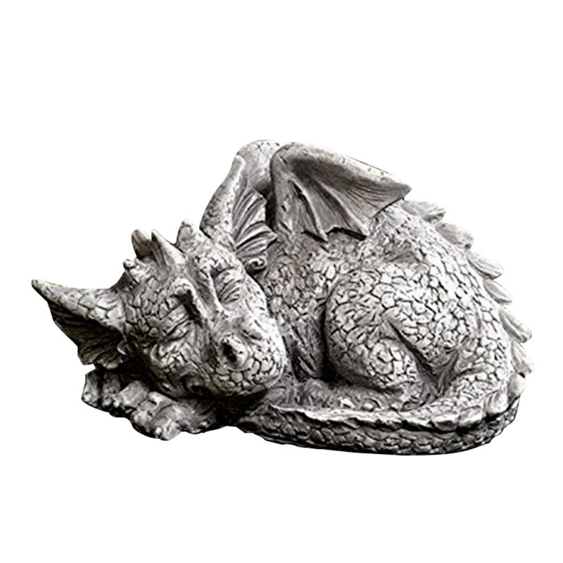 Statuie de grădină pentru bebeluș dragon, decorație adorabilă pentru portret de somn