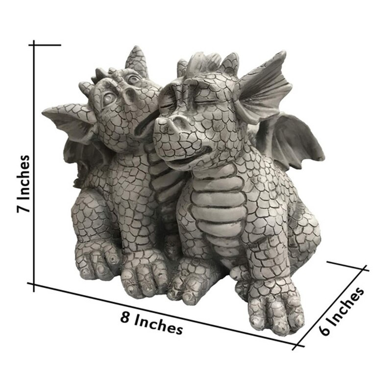 Statuie de grădină pentru bebeluș dragon, decorație adorabilă pentru portret de somn