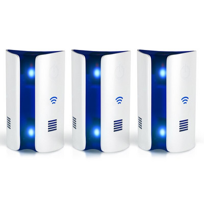 3X ultragarsinis elektromagnetinis kenkėjų atbaidymo kontrolė, prijunkite namų vidaus ir lauko repelentę (JAV kištukas)