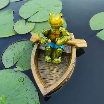 Πλωτό άγαλμα ζώου Δεξαμενή ψαριών Ρεαλιστικό στολίδι αυλής Διακοσμητικό γλυπτό εξωτερικού χώρου Χαριτωμένη λίμνη κήπου Σπίτι Βάτραχος χελώνα Ρητίνη