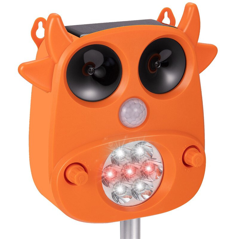Respingător solar cu ultrasunete pentru animale Lumină intermitentă LED înspăimântă animalele de grădină Senzor PIR Pasăre Pisică Câine Iepure Repelent pentru raton