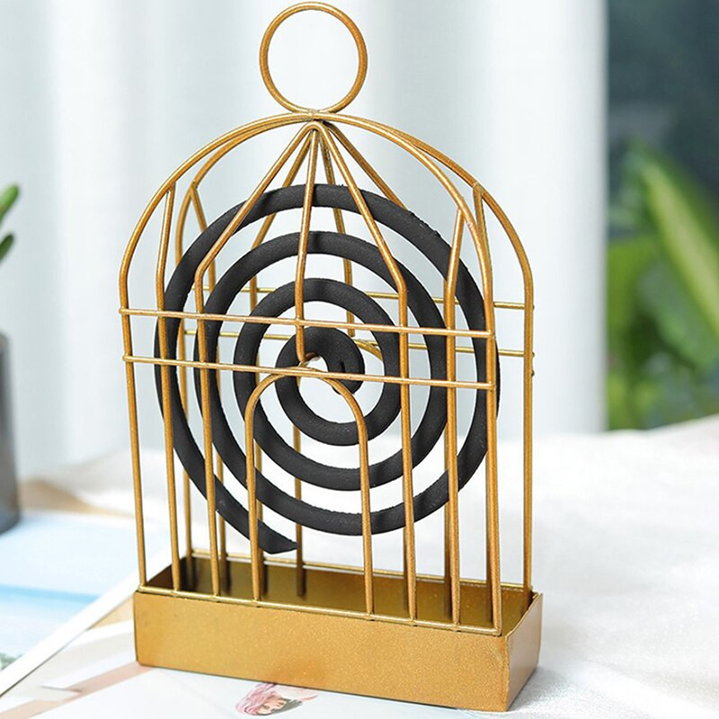 Σκανδιναβικό στυλ Σχήμα κλουβιού πουλιών Καλοκαιρινή μέρα Σιδερένιο απωθητικό θυμιαμάτων Θυμιάματα Ράφι Πιάτο σπιτιού Διακόσμηση σπιτιού Δημιουργική θήκη για κουνουπιέρες