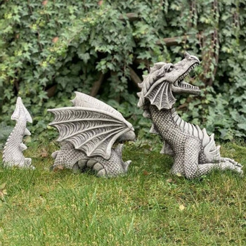 Статуя на летящ дракон с крило Градинско украшение Art Resin Craft Озеленяване Дворни скулптури Декорация за домашна градина Drop Ship