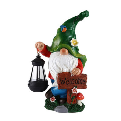 Solárne trpasličie LED svetlo záhradné sochy ornament domáce vonkajšie záhradné dekorácie trpasličia živicová socha vodotesné osvetlenie figúrka remeselný darček