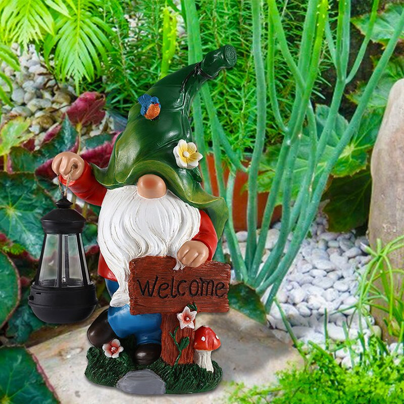 Solárne trpasličie LED svetlo záhradné sochy ornament domáce vonkajšie záhradné dekorácie trpasličia živicová socha vodotesné osvetlenie figúrka remeselný darček