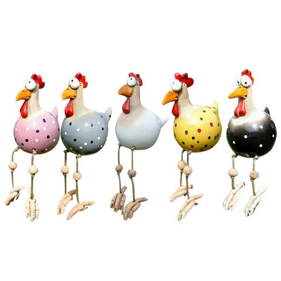 Decor artistic de curte Pui Grădină Plug de peluză Găină Cocoș Ornamente Găini Statui de păsări Cu locuri de margine Decorații de interior în aer liber curte