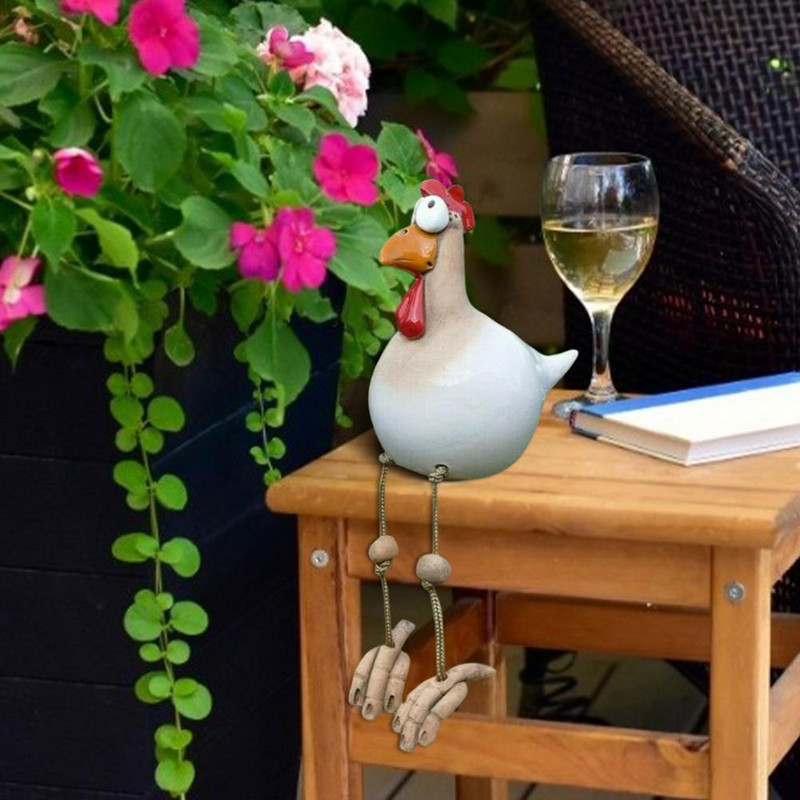 Kiemo meno dekoras Vištienos sodas Vejos kištukas Vištos Gaidžio papuošalai Vištos Paukščių statulos Kraštų sėdynės Vidaus Lauko Kieme dekoracijos