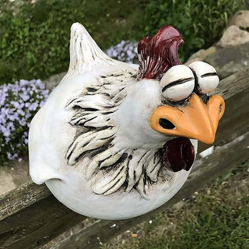 Ρητίνη Αστείο άγαλμα κόκορα κοτόπουλου Ειδώλιο ζώου Γλυπτική Επιτραπέζια χειροτεχνία Στολίδι για Δώρο Δώρο διακόσμησης φράχτη αυλής κήπου