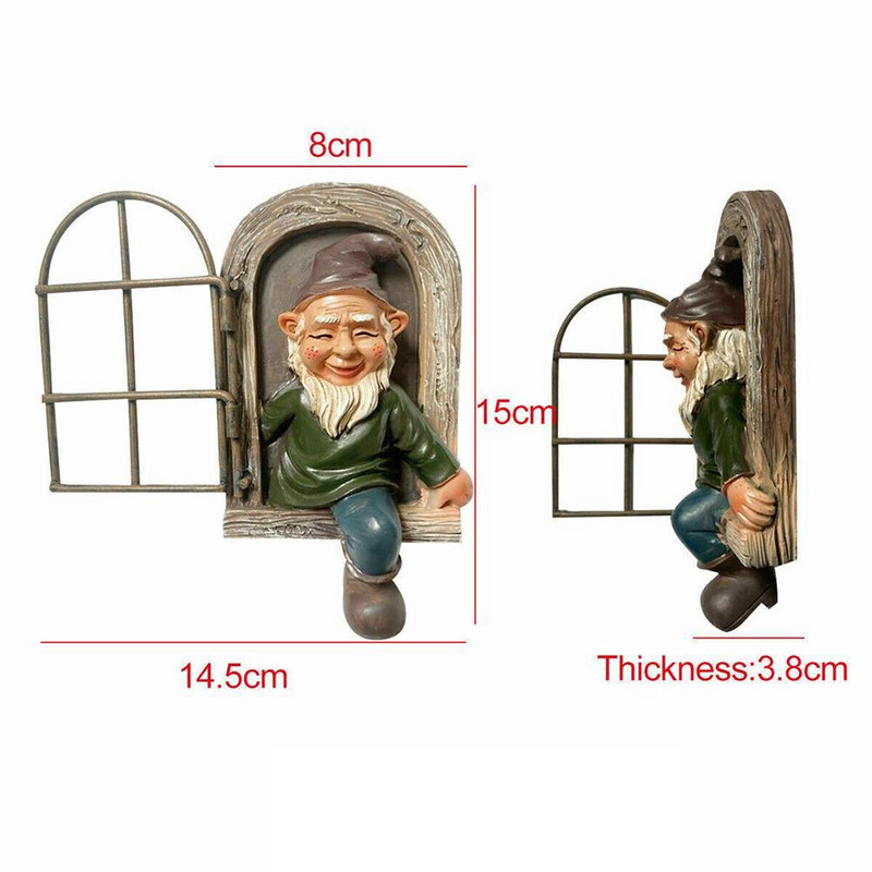 Laipiojanti nykštukė skulptūra nykštukų meno statulos, dervos kolekcionavimas miniatiūros sodas, namų dekoravimas ir figūrėlės lauko fėjų ornamentas