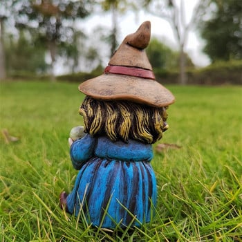 Halloween Resin Magic Witch Sculpture Χειροτεχνία κήπου Στολίδια Διακόσμηση σπιτιού Απόκριες Δώρο Έπιπλα Γλυπτό κήπου