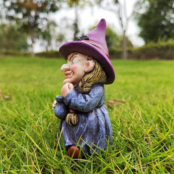 Halloween Resin Magic Witch Sculpture Χειροτεχνία κήπου Στολίδια Διακόσμηση σπιτιού Απόκριες Δώρο Έπιπλα Γλυπτό κήπου