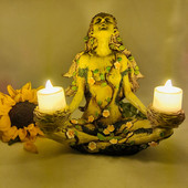 Gamtos balansas Žvakių laikiklis dervos miško gynėjas deivės žvakidės ornamentas statulėlės namų dekoro dovana