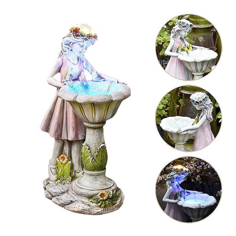 Dervos amatai Saulės dekoratyviniai žibintai, modeliavimas Gėlių fėja Fėjos statula Sodo dekoravimas Stalinio stalo dekoras Rankų darbo amatai Skulptūra
