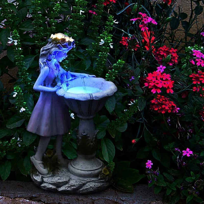 Dervos amatai Saulės dekoratyviniai žibintai, modeliavimas Gėlių fėja Fėjos statula Sodo dekoravimas Stalinio stalo dekoras Rankų darbo amatai Skulptūra