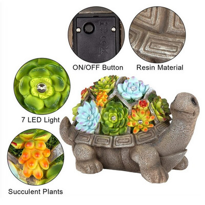 Sodo papuošalai 11 colių didelės saulės energija varomos sodo nykštukų dervos figūrėlės, skirtos sodo kiemo vejai kiemo puošmenoms Įkurtuvių dovanos